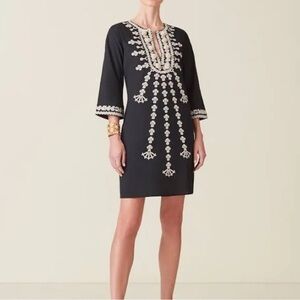 Figue Black Embroidered Women's Dress size XS